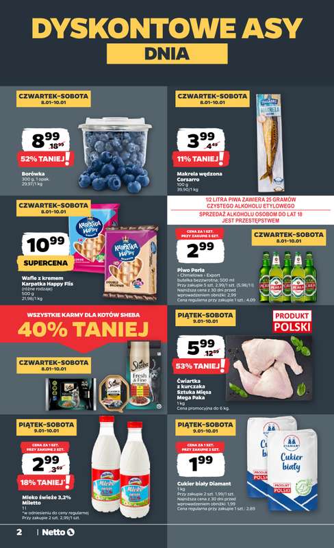 Netto - gazetka promocyjna Gazetka Spożywcza  do soboty 10.01 - strona 2