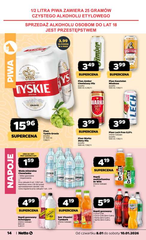 Netto - gazetka promocyjna Gazetka Spożywcza  do soboty 10.01 - strona 14