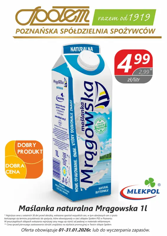 Społem - Blisko i Korzystnie - gazetka promocyjna Plakaty promocyjne PSS Poznań od piątku 02.01 do soboty 31.01 - strona 4