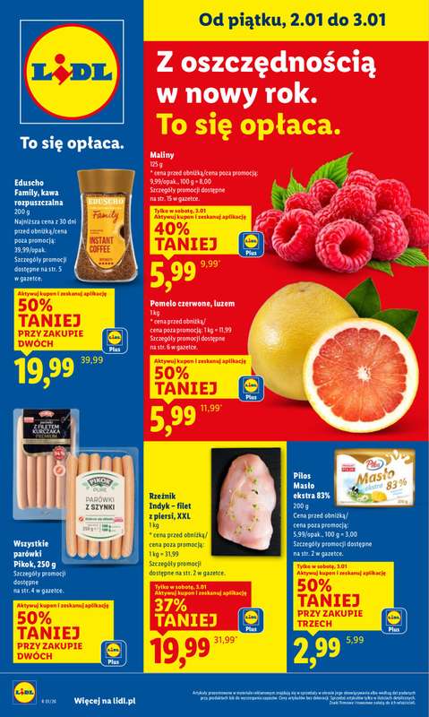 Lidl - gazetka promocyjna Oferta Ważna Od 2.01 Do 3.01 od piątku 02.01 do soboty 03.01