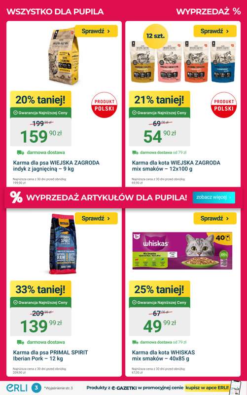 ERLI - gazetka promocyjna POLOWANIE NA HIT - supermarket i artykuły dla pupila! od poniedziałku 05.01 do niedzieli 11.01 - strona 3