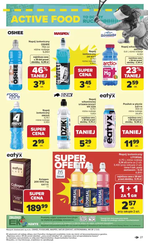 Carrefour - gazetka promocyjna Gazetka Na różne potrzeby żywieniowe od poniedziałku 05.01 do soboty 17.01 - strona 27
