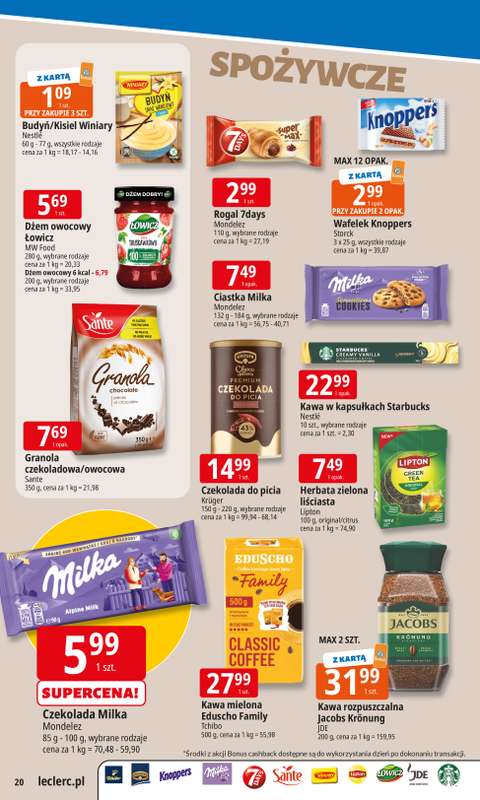 Leclerc - gazetka promocyjna Oferta E.Leclerc I Tanio to tu! od środy 07.01 do poniedziałku 12.01 - strona 20