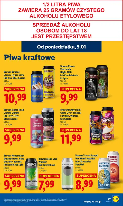 Lidl - gazetka promocyjna Oferta od poniedziałku od poniedziałku 05.01 do środy 07.01 - strona 49