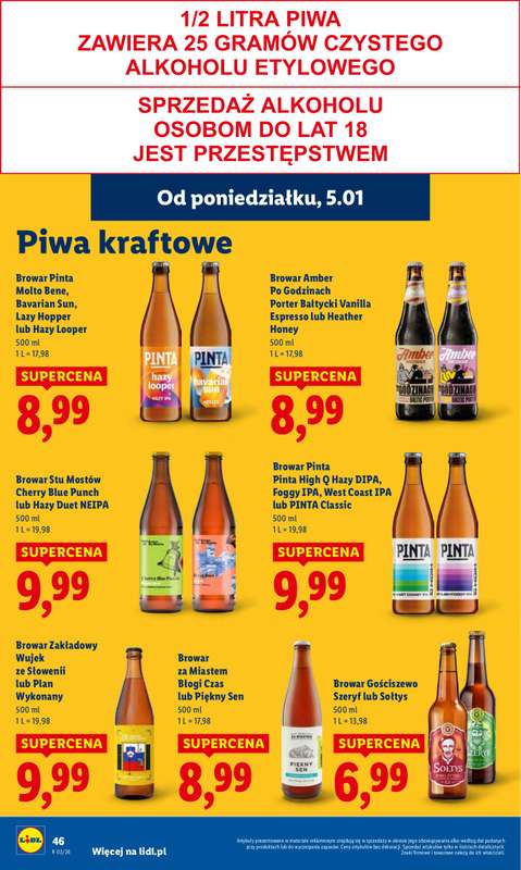 Lidl - gazetka promocyjna Oferta od poniedziałku od poniedziałku 05.01 do środy 07.01 - strona 48