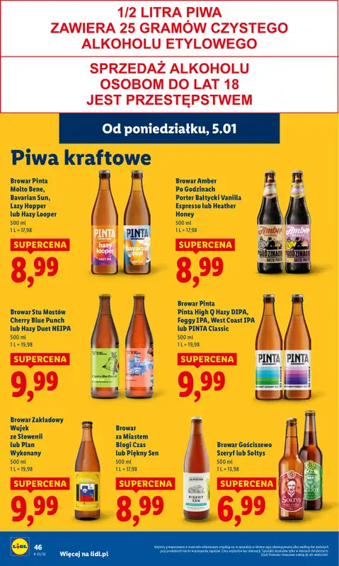 Lidl - gazetka promocyjna Oferta od poniedziałku od poniedziałku 05.01 do środy 07.01 - strona 48