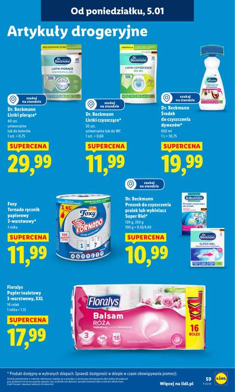 Lidl - gazetka promocyjna Oferta od poniedziałku od poniedziałku 05.01 do środy 07.01 - strona 61