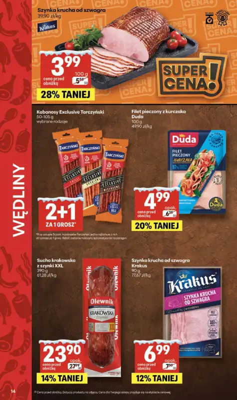 Delikatesy Centrum - gazetka promocyjna Gazetka  do środy 14.01 - strona 14