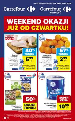 Carrefour - gazetka promocyjna Gazetka Weekend promek już od czwartku od czwartku 08.01 do soboty 10.01