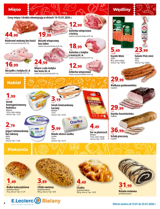 Leclerc - gazetka promocyjna Oferta Bielany | Tanio w E.Leclerc od wtorku 13.01 do niedzieli 25.01 - strona 4