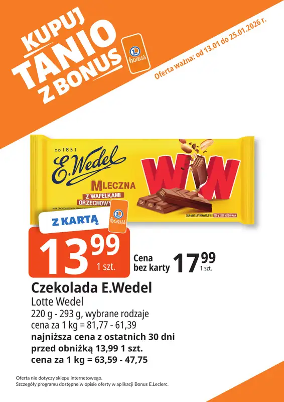 Leclerc - gazetka promocyjna Oferta Bielany I Kupuj tanio z bonus od wtorku 13.01 do niedzieli 25.01 - strona 17