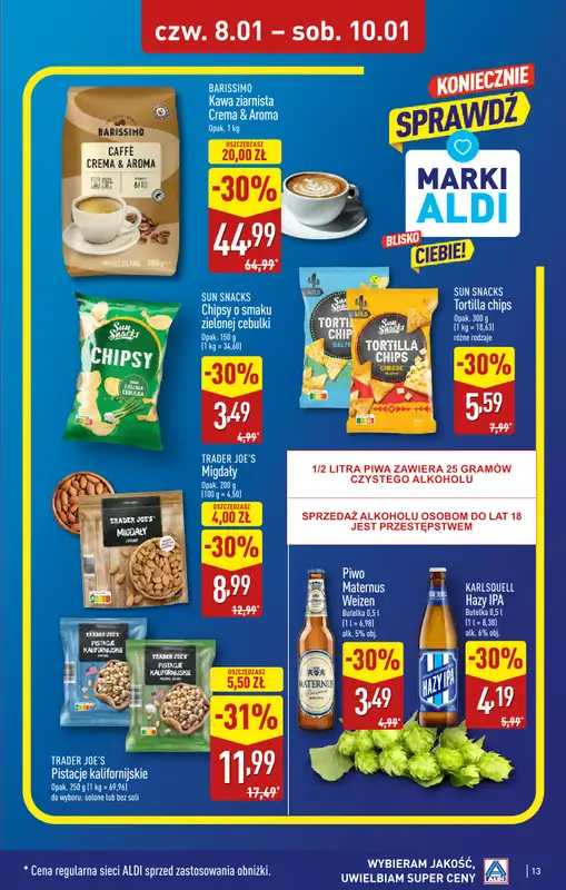 Aldi - gazetka promocyjna ZABRZE: WIELKIE OTWARCIE już w czwartek: 08.01! od czwartku 08.01 do soboty 10.01 - strona 13