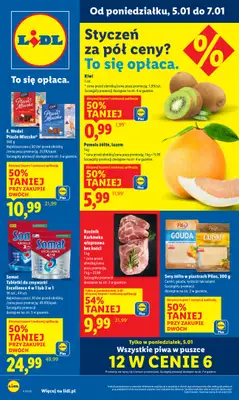 Lidl - gazetka promocyjna Oferta od poniedziałku od poniedziałku 05.01 do środy 07.01