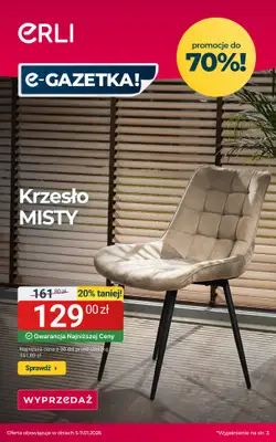 ERLI - gazetka promocyjna WYPRZEDAŻ – meble i wyposażenie domu oraz warsztatu! od środy 07.01 do niedzieli 11.01