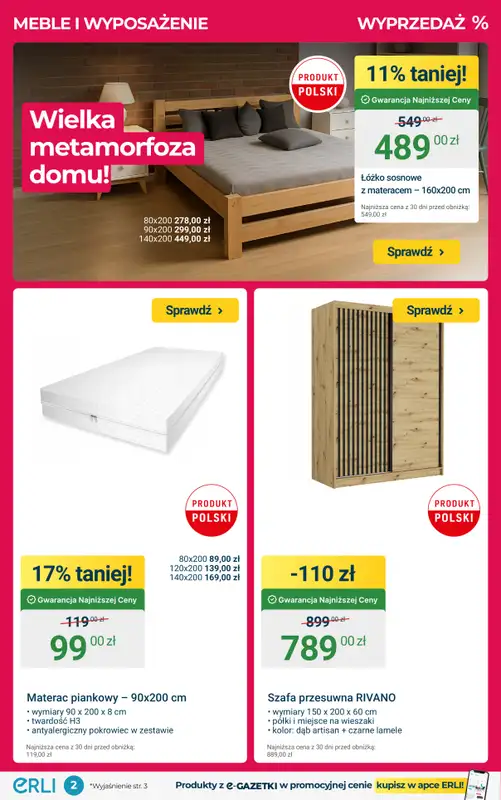 ERLI - gazetka promocyjna WYPRZEDAŻ – meble i wyposażenie domu oraz warsztatu! od środy 07.01 do niedzieli 11.01 - strona 2