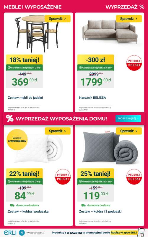 ERLI - gazetka promocyjna WYPRZEDAŻ – meble i wyposażenie domu oraz warsztatu! od środy 07.01 do niedzieli 11.01 - strona 4