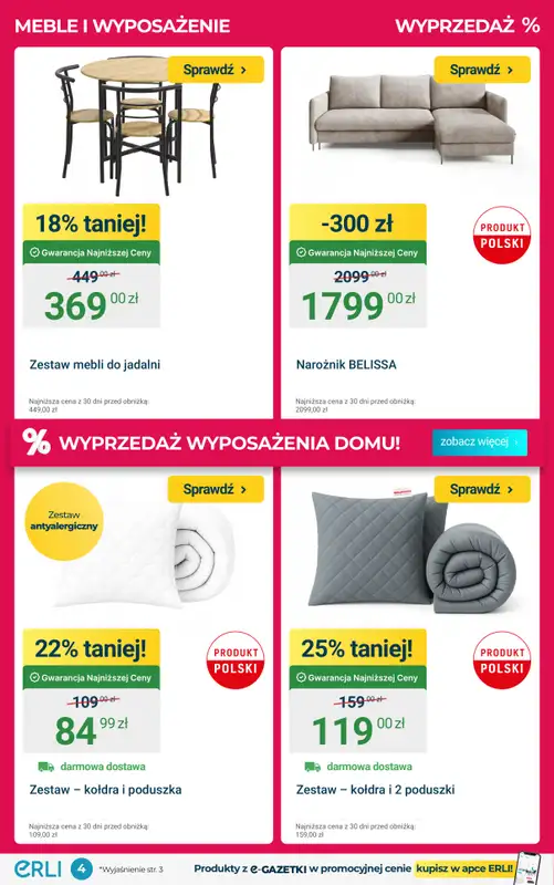 ERLI - gazetka promocyjna WYPRZEDAŻ – meble i wyposażenie domu oraz warsztatu! od środy 07.01 do niedzieli 11.01 - strona 4