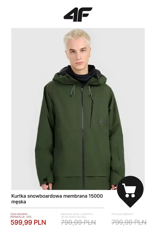 4F - gazetka promocyjna Wyprzedaż do -50% | Sporty zimowe od poniedziałku 05.01  - strona 15