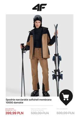 Spodnie narciarskie softshell membrana 10000 damskie