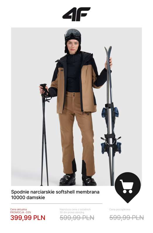 4F - gazetka promocyjna Wyprzedaż do -50% | Sporty zimowe od poniedziałku 05.01  - strona 7