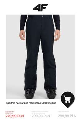 Spodnie narciarskie membrana 5000 męskie