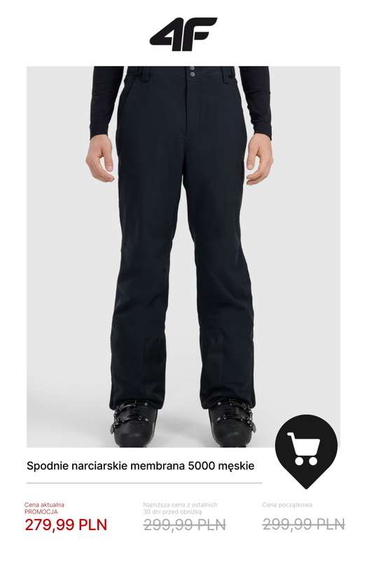 4F - gazetka promocyjna Wyprzedaż do -50% | Sporty zimowe od poniedziałku 05.01  - strona 9