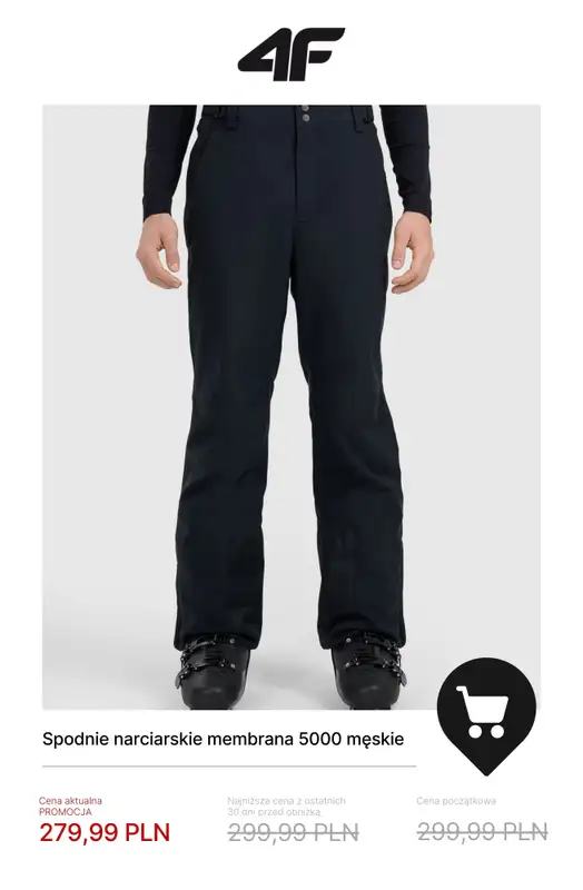 4F - gazetka promocyjna Wyprzedaż do -50% | Sporty zimowe od poniedziałku 05.01  - strona 9