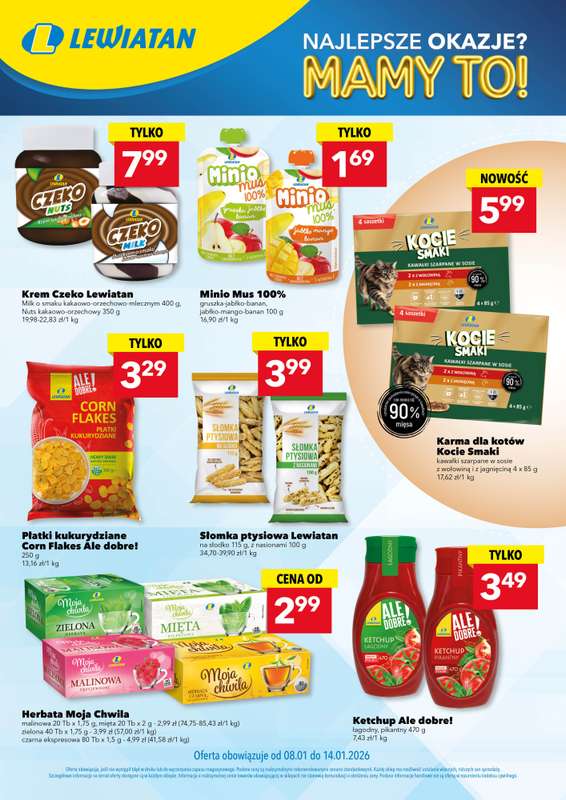 LEWIATAN - gazetka promocyjna Najlepsze okazje? MAMY TO w Lewiatanie od czwartku 08.01 do środy 14.01