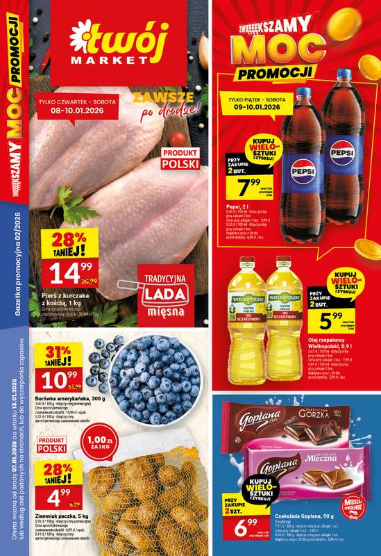 Twój Market - gazetka promocyjna Gazetka od środy 07.01 do wtorku 13.01