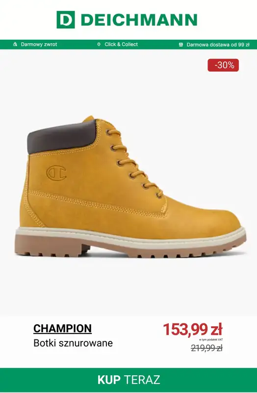 Deichmann - gazetka promocyjna Wyprzedaż butów męskich na zimę od poniedziałku 05.01  - strona 8