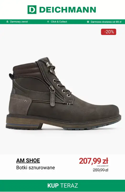 Deichmann - gazetka promocyjna Wyprzedaż butów męskich na zimę od poniedziałku 05.01  - strona 4