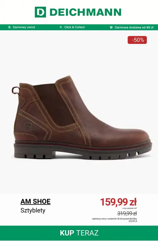 Deichmann - gazetka promocyjna Wyprzedaż butów męskich na zimę   - strona 2