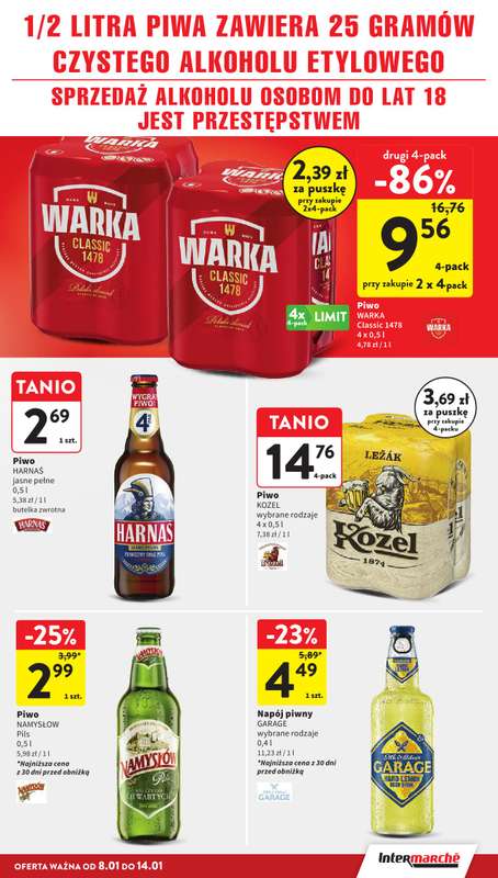 Intermarche - gazetka promocyjna Intertani start tygodnia od poniedziałku 12.01 do środy 14.01 - strona 36