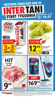 Intermarche - gazetka promocyjna Intertani start tygodnia od poniedziałku 12.01 do środy 14.01