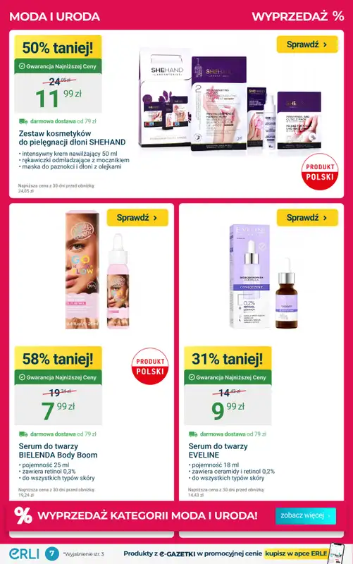 ERLI - gazetka promocyjna Aktywny start w nowy rok! – Must have % od poniedziałku 05.01 do niedzieli 11.01 - strona 7