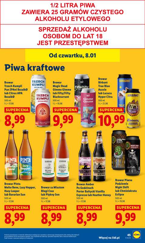 Lidl - gazetka promocyjna Oferta od czwartku od czwartku 08.01 do soboty 10.01 - strona 45