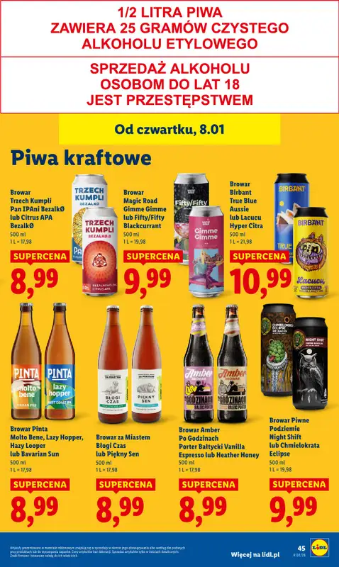 Lidl - gazetka promocyjna Od czwartku od czwartku 08.01 do soboty 10.01 - strona 45