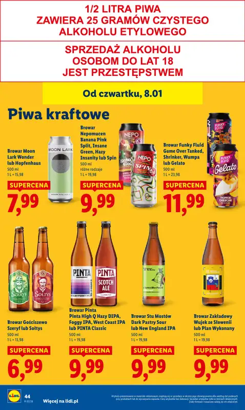 Lidl - gazetka promocyjna Od czwartku od czwartku 08.01 do soboty 10.01 - strona 44