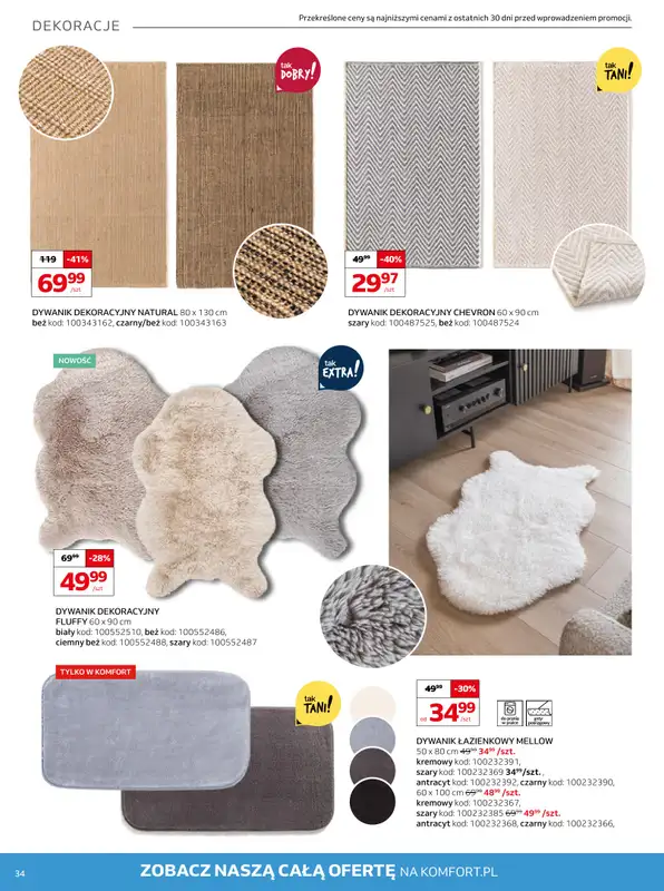 Komfort - gazetka promocyjna Gazetka od środy 07.01 do wtorku 10.02 - strona 34