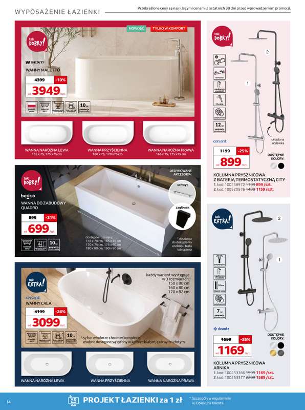 Komfort - gazetka promocyjna Gazetka od środy 07.01 do wtorku 10.02 - strona 14