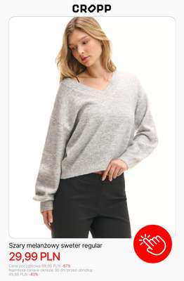 Szary melanżowy sweter regular