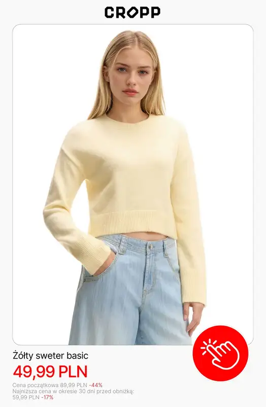 Cropp - gazetka promocyjna Swetry dla niej do -50% od środy 07.01  - strona 8