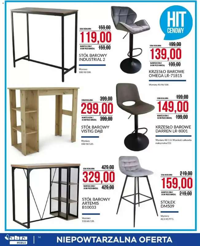 Abra Meble - gazetka promocyjna Niepowtarzalna oferta od środy 07.01 do soboty 31.01 - strona 14