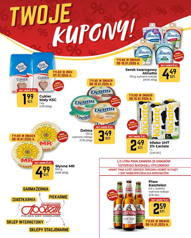 Społem Częstochowa - gazetka promocyjna Plakaty promocyjne od czwartku 08.01 do środy 14.01 - strona 2