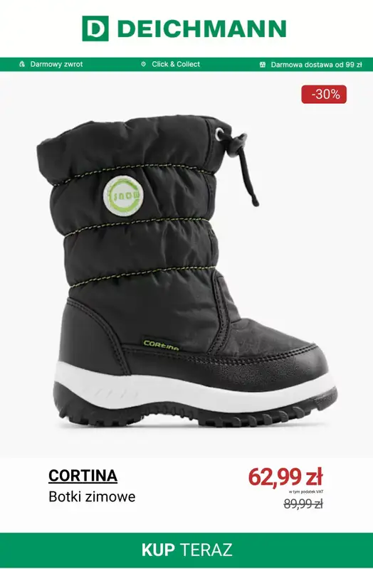 Deichmann - gazetka promocyjna Do -50% na buty dziecięce od środy 07.01  - strona 10