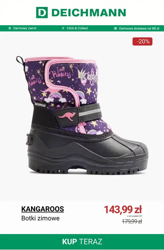 Deichmann - gazetka promocyjna Do -50% na buty dziecięce od środy 07.01  - strona 7