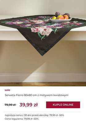 Serweta Flerro 80x80 cm z motywem kwiatowym