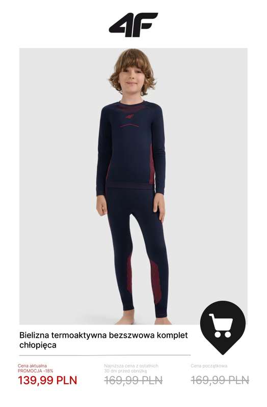 4F - gazetka promocyjna Bielizna termiczna – ciepła baza na chłodne dni od środy 07.01  - strona 13