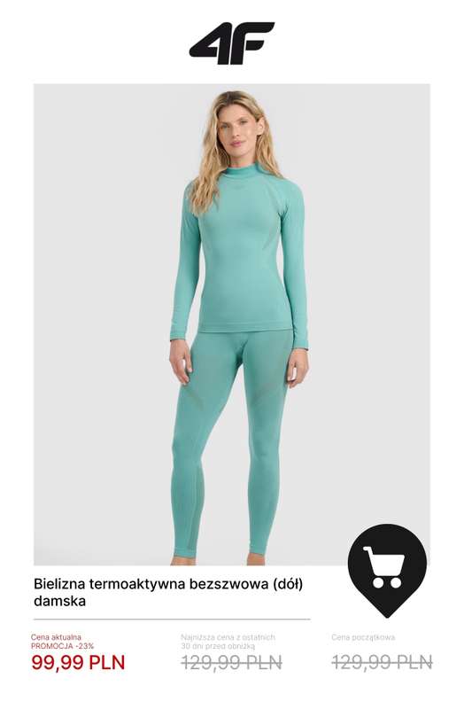 4F - gazetka promocyjna Bielizna termiczna – ciepła baza na chłodne dni od środy 07.01  - strona 15