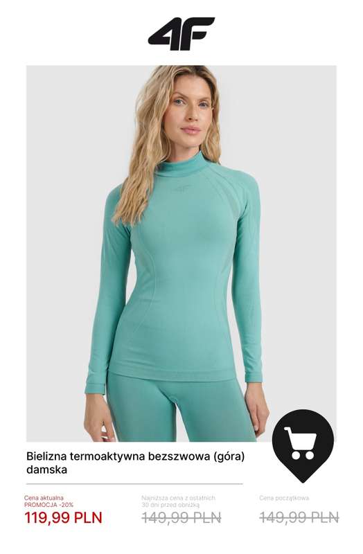 4F - gazetka promocyjna Bielizna termiczna – ciepła baza na chłodne dni od środy 07.01  - strona 14